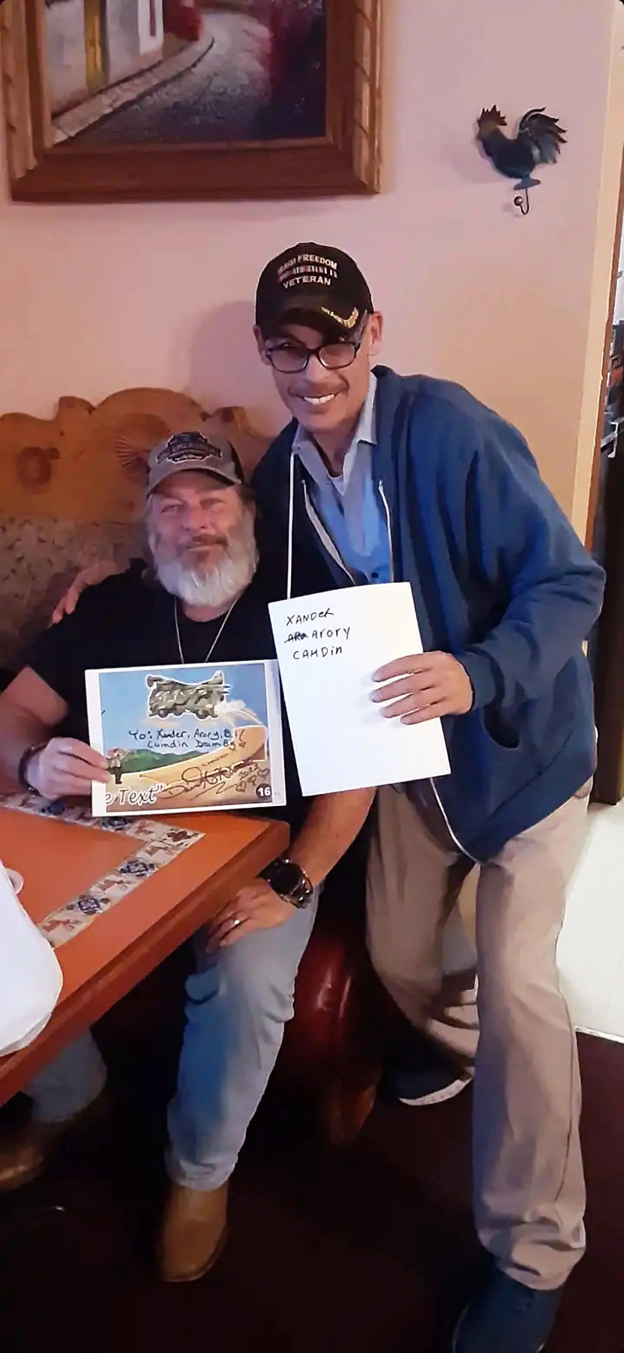 Author David Haave takes rest at a truck stop and signs books for our Nation's truck drivers, USA. -- David Haave